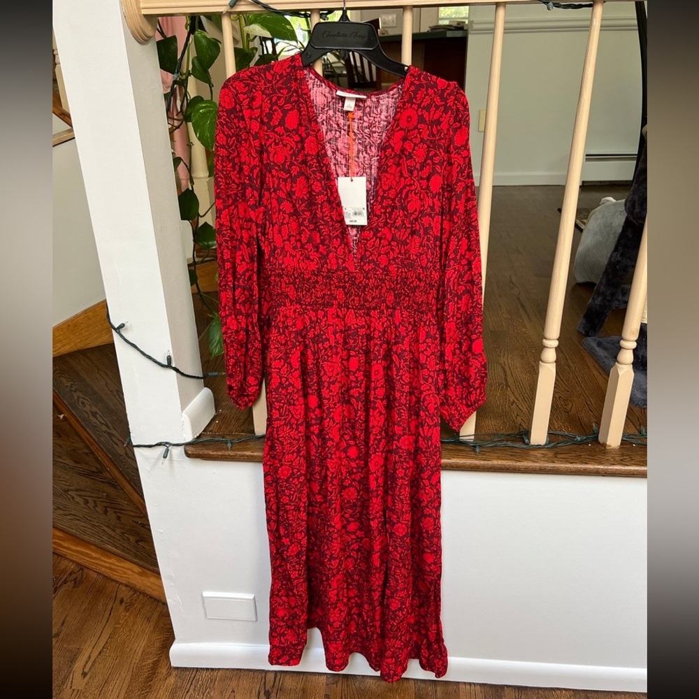 NWT Target x Knox Rose Red Maxi Long Sleeve Dress